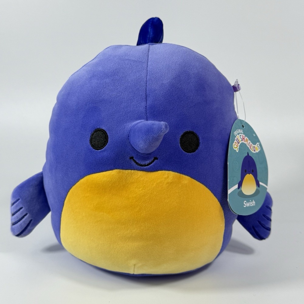 Squishmallows Sealife Swish the Blue Swordfish Plush Stuffed‎ Animal Toy 8 in